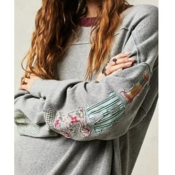 Free People We The Free Tee Tunic Top – Floral Patch – 100% Cotton – Medium - Picture 16 of 16